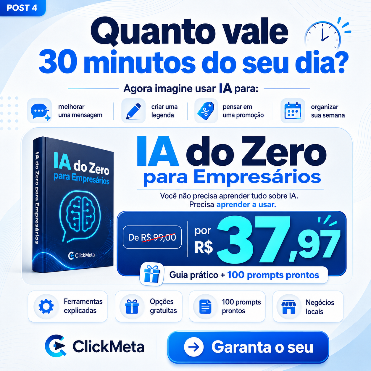 Capa do eBook IA do Zero para Empresários
